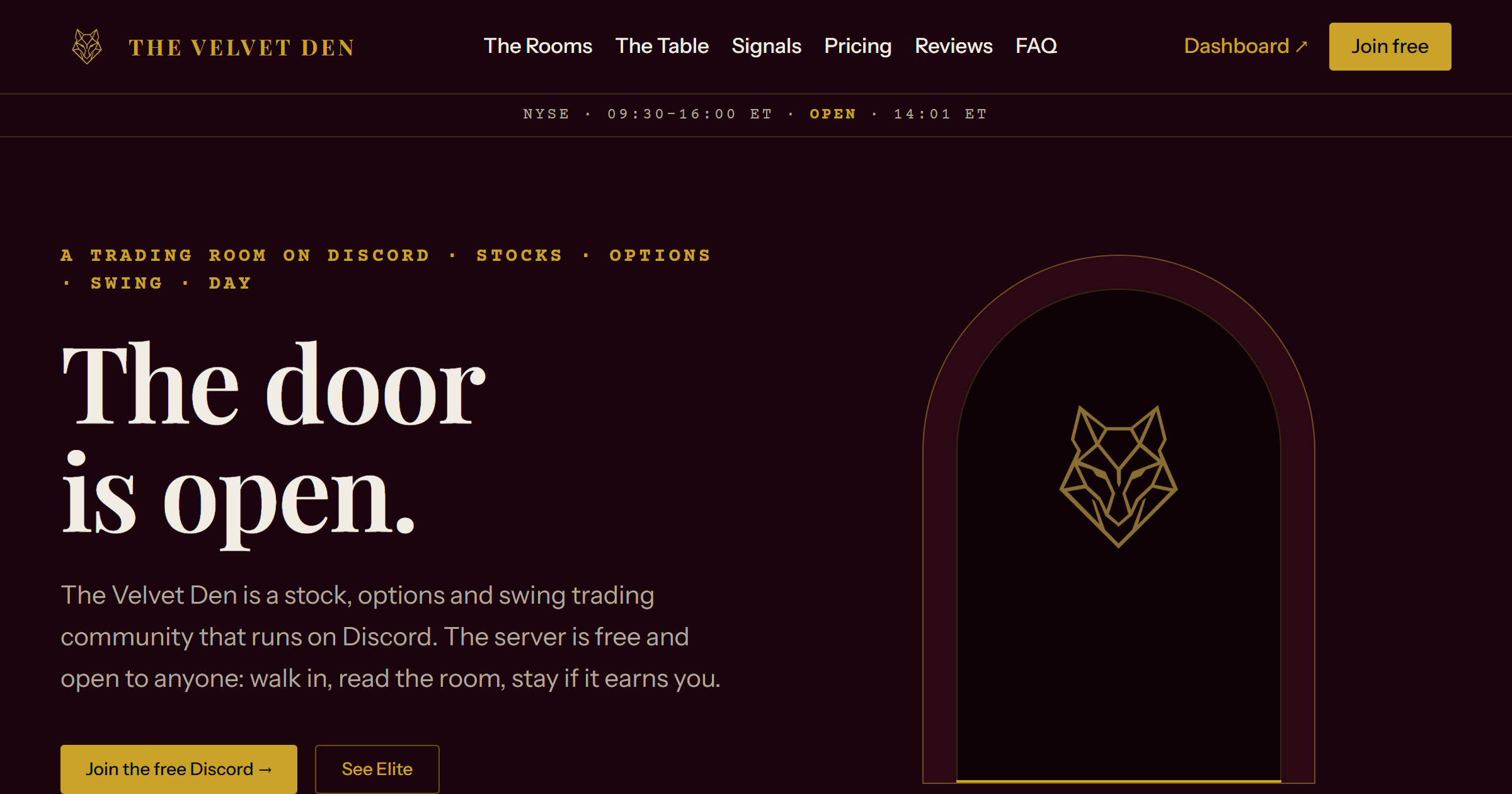 The Velvet Den (thevelvetden.com) — website screenshot built by Sinux Consulting